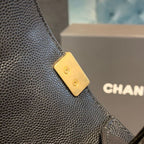 Chanel Chevron Boy Bag 20cm Caviar Leather Antique Gold Hardware Fall/Winter Act 1 Collection Black