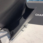Chanel Chevron Boy Bag 20cm Caviar Leather Antique Silver Hardware Fall/Winter Act 1 Collection, Black