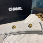 Chanel Quilted Boy Bag 20cm Caviar Leather Antique Gold Hardware Fall/Winter Act 1 Collection White