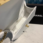 Chanel Quilted Boy Bag 20cm Caviar Leather Antique Gold Hardware Fall/Winter Act 1 Collection White