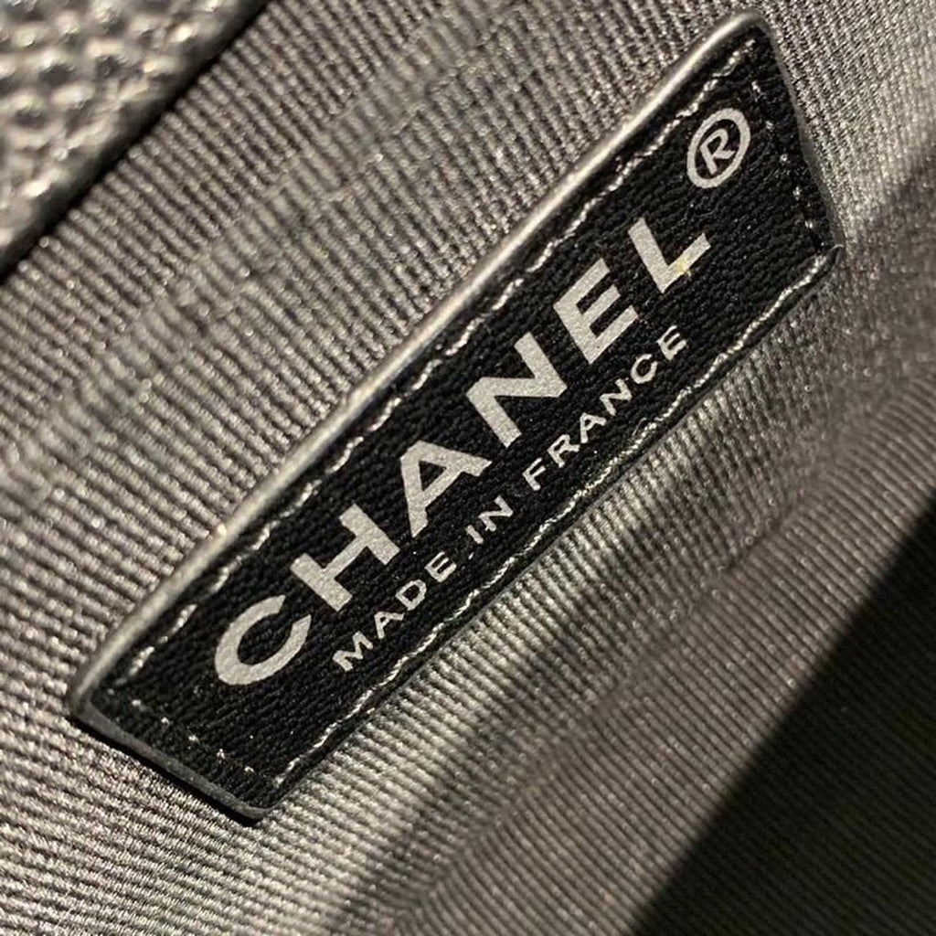 Chanel Quilted Boy Bag 20cm Caviar Leather Antique Silver Hardware Fall/Winter Act 1 Collection Black