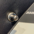 Chanel Quilted Boy Bag 20cm Lambskin Leather Antique Silver Hardware Fall/Winter Act 1 Collection Black