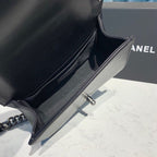 Chanel Quilted Boy Bag 20cm Lambskin Leather Antique Silver Hardware Fall/Winter Act 1 Collection Black