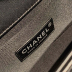 Chanel Quilted Boy Bag 20cm Lambskin Leather Antique Silver Hardware Fall/Winter Act 1 Collection Black