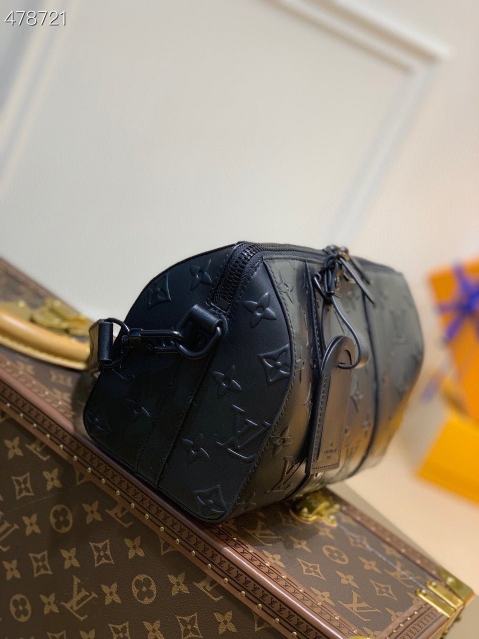 Louis Vuitton Keepall City Bag 28cm Monogram Seal Cowhide Canvas Spring/Summer Collection M57961, Black