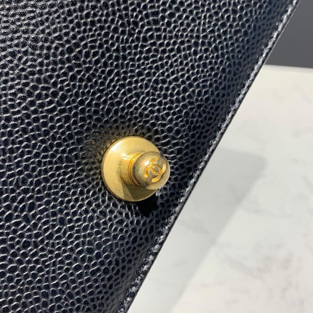 Chanel Quilted Boy Bag 25cm Caviar Leather Antique Gold Hardware Fall/Winter Act 1 Collection Black