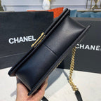 Chanel Quilted Boy Bag Caviar Leather Antique Gold Hardware Fall/Winter Act 1 Collection Black