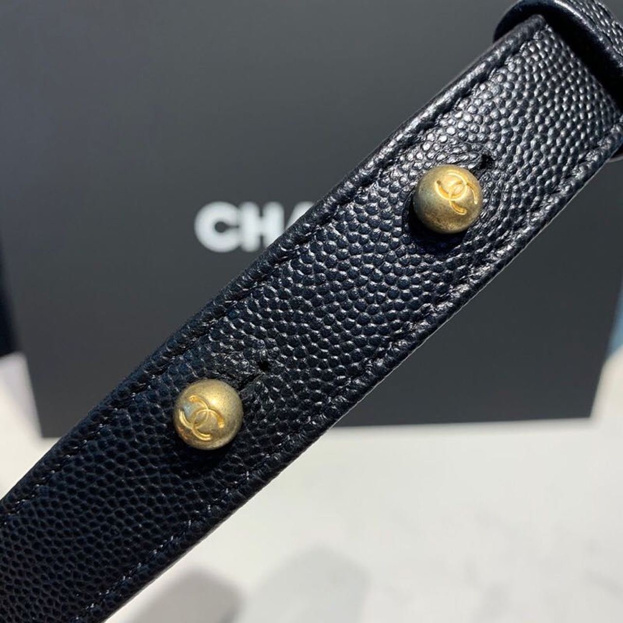 Chanel Quilted Boy Bag Caviar Leather Antique Gold Hardware Fall/Winter Act 1 Collection Black