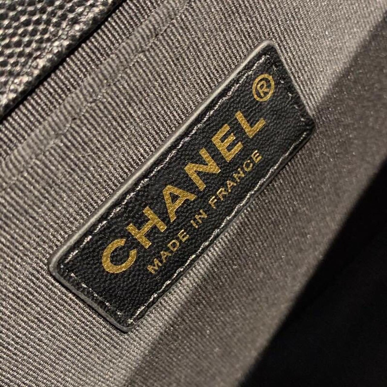 Chanel Quilted Boy Bag Caviar Leather Antique Gold Hardware Fall/Winter Act 1 Collection Black