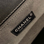 Chanel Quilted Boy Bag 25cm Lambskin Leather Antique Silver Hardware Fall/Winter Act 1 Collection Black