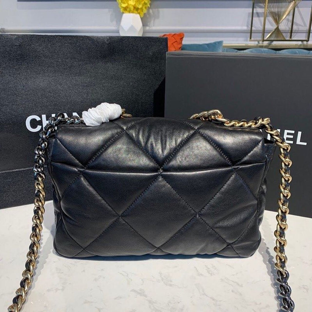 Chanel 19 Flap Bag 30cm Goatskin Leather Fall/Winter Act 1 Collection Black