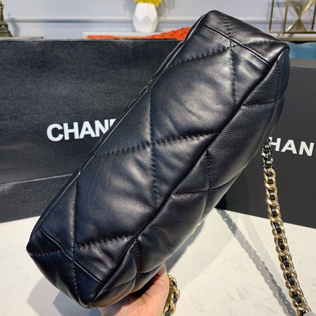 Chanel 19 Flap Bag 30cm Goatskin Leather Fall/Winter Act 1 Collection Black