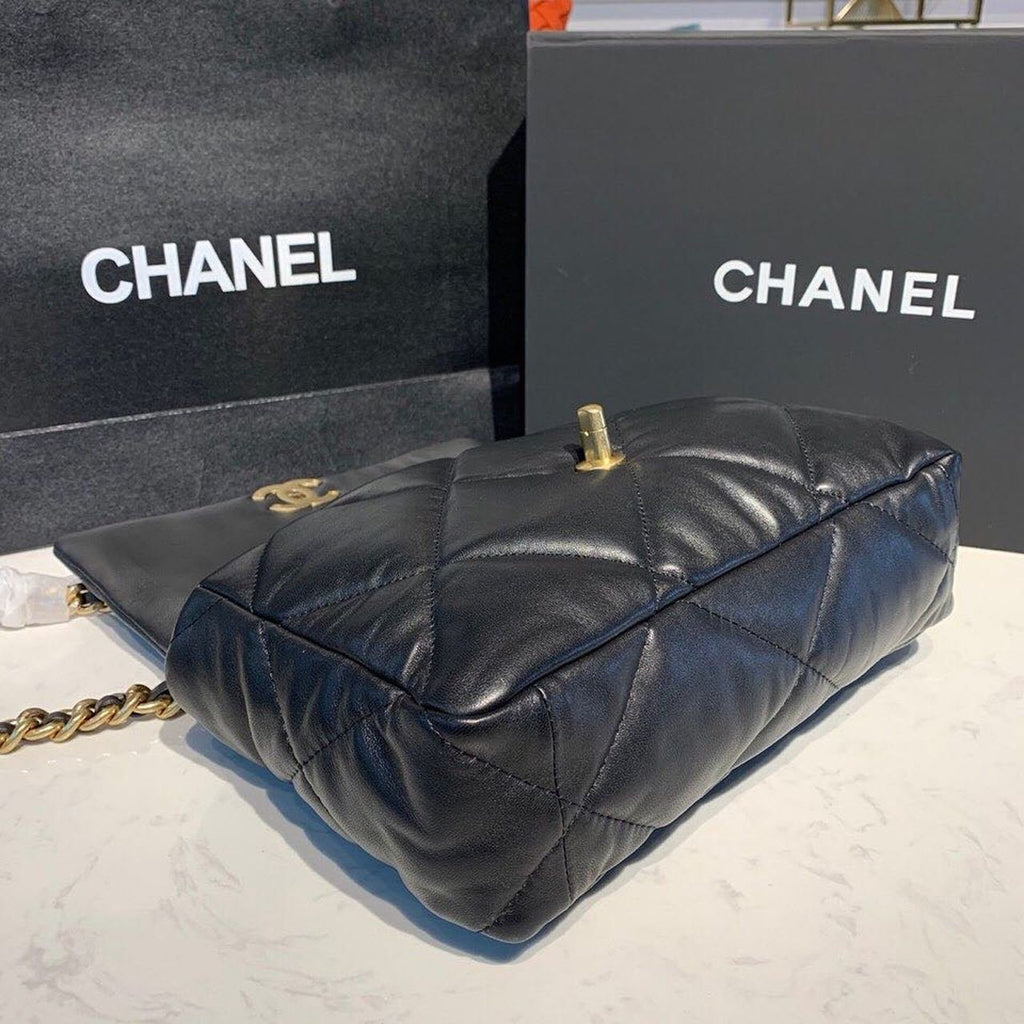 Chanel 19 Flap Bag 30cm Goatskin Leather Fall/Winter Act 1 Collection Black