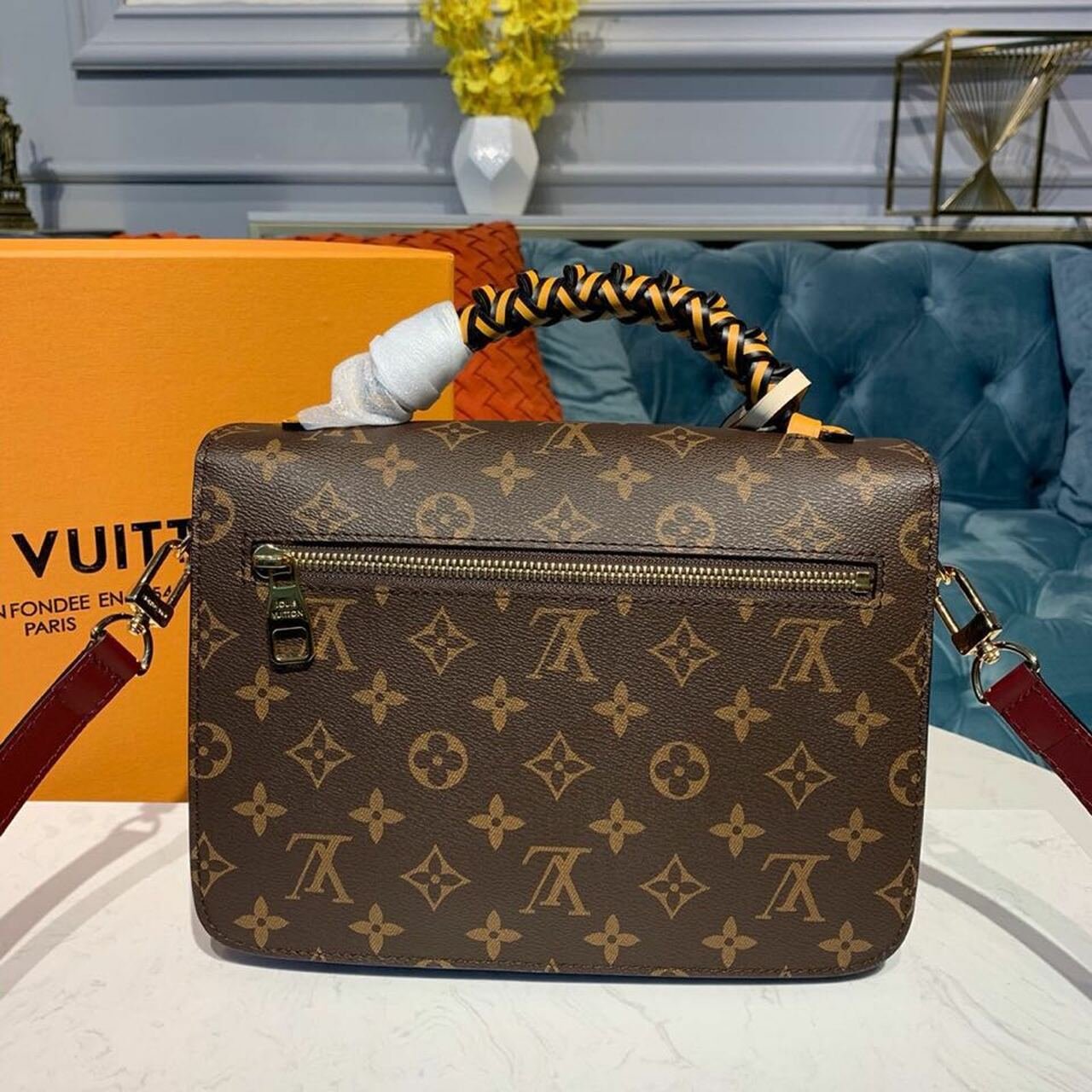 Louis Vuitton Pochette Métis Braided Handle Bag Monogram Canvas Fall/Winter Collection M43984, Carmel/Brown