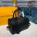Louis Vuitton Speedy Bandouliere Bag 25cm Monogram Empreinte Leather Spring/Summer Collection M42401, Black