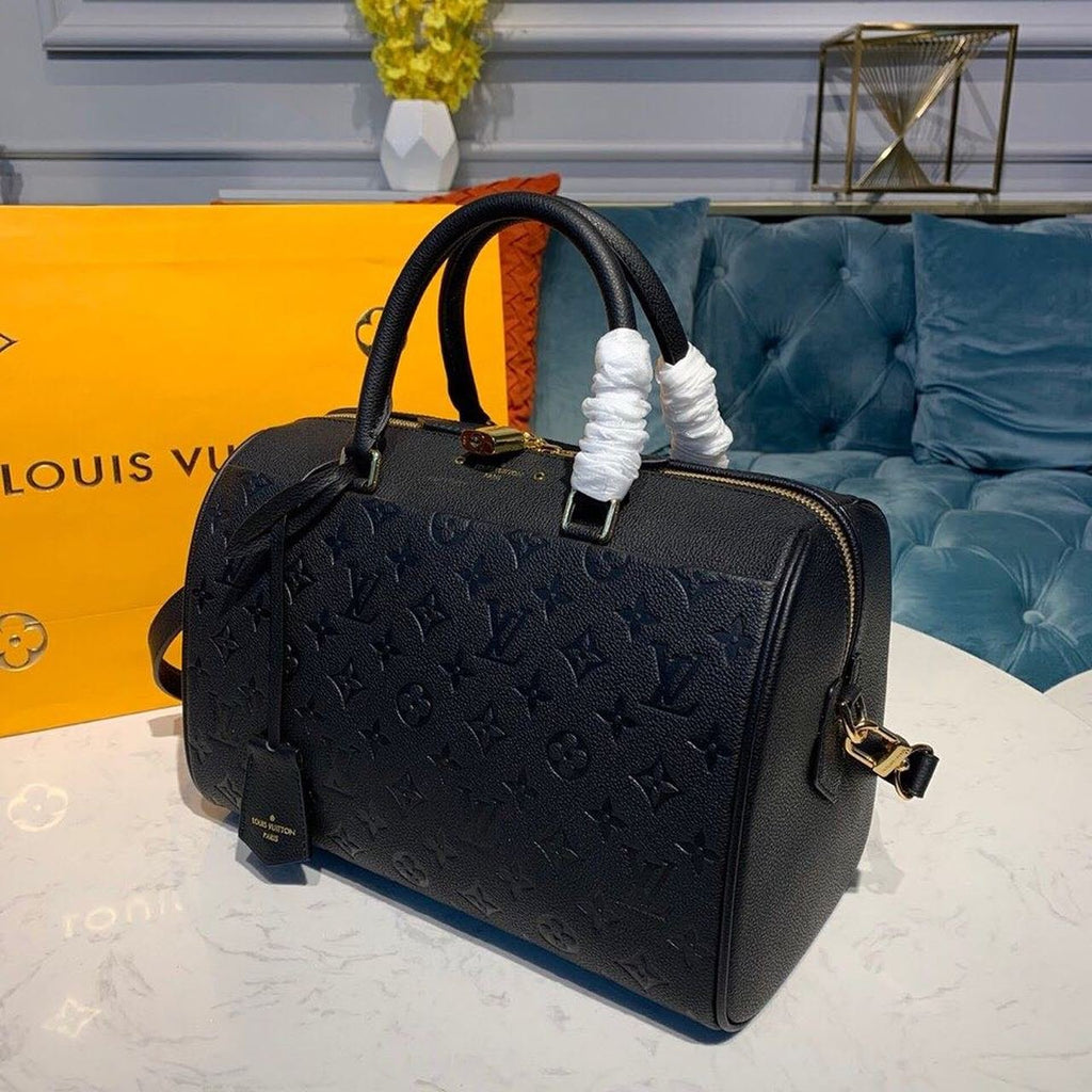Louis Vuitton Speedy Bandouliere Bag 30cm Monogram Empreinte Leather Spring/Summer Collection M42406, Black