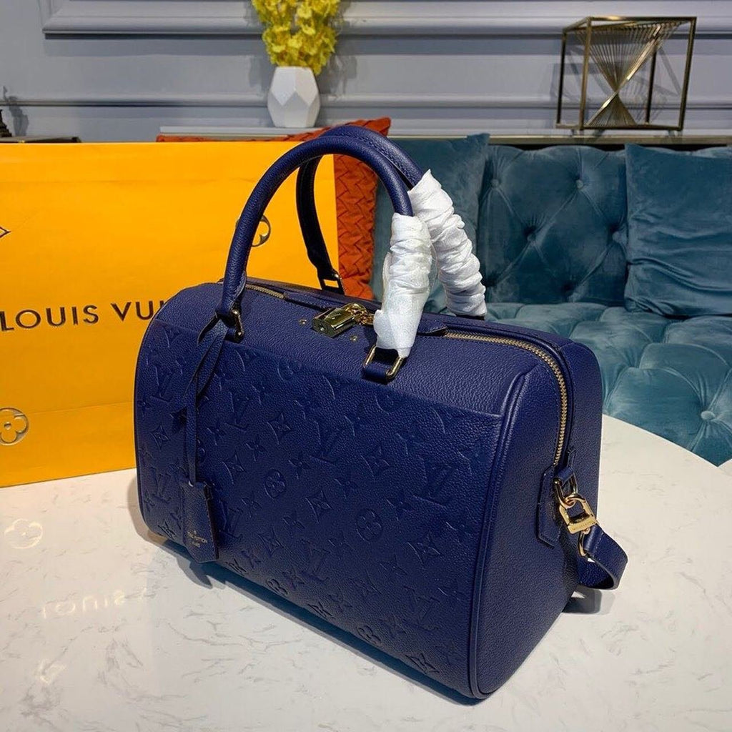 Louis Vuitton Speedy Bandouliere Bag 30cm Monogram Empreinte Leather Spring/Summer Collection M42406, Blue