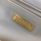 Chanel 19 Flap Bag 30cm Goatskin Leather Fall/Winter Act 1 Collection, White