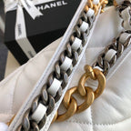 Chanel 19 Flap Bag Goatskin Leather Fall/Winter Act 1 Collection White