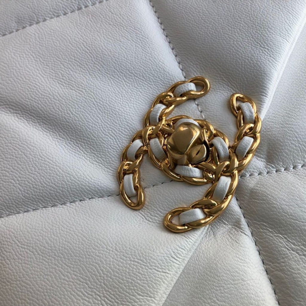 Chanel 19 Flap Bag Goatskin Leather Fall/Winter Act 1 Collection White