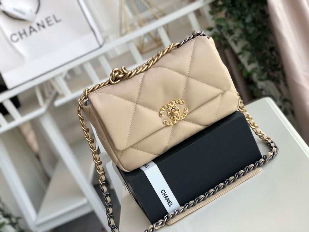 Chanel 19 Flap Bag 26cm Goatskin Leather Fall/Winter Act 1 Collection, Beige