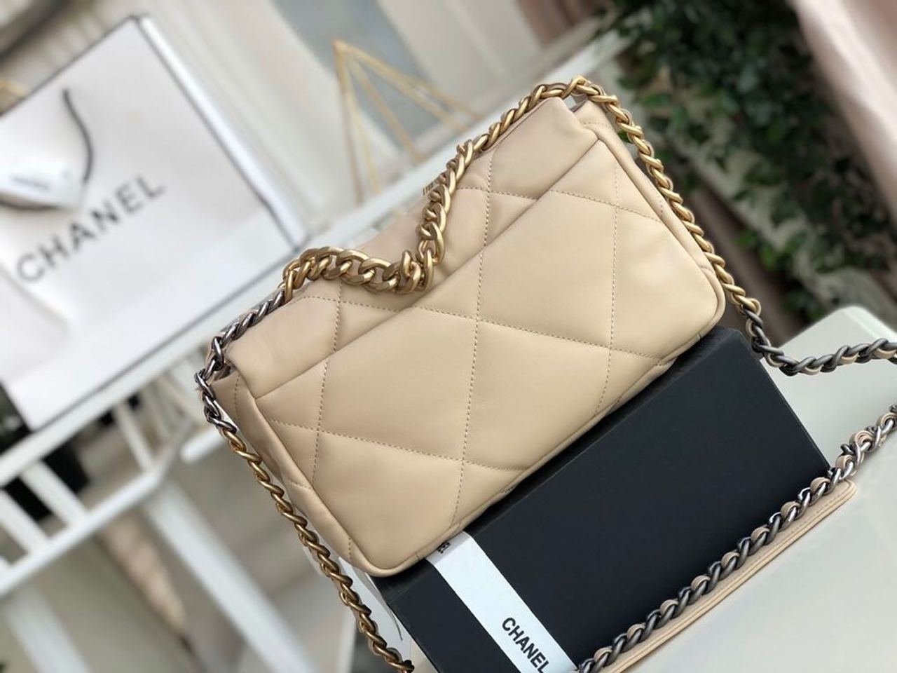 Chanel 19 Flap Bag 26cm Goatskin Leather Fall/Winter Act 1 Collection, Beige