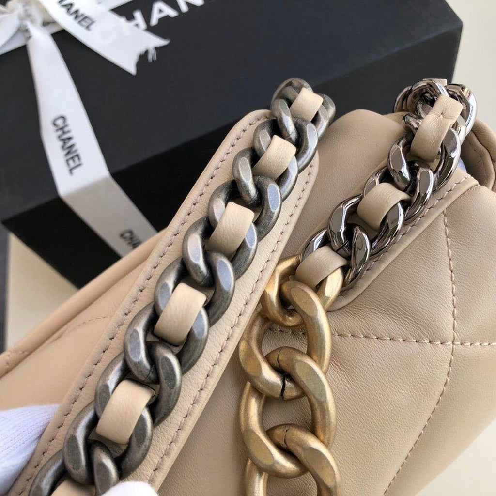 Chanel 19 Flap Bag 26cm Goatskin Leather Fall/Winter Act 1 Collection, Beige