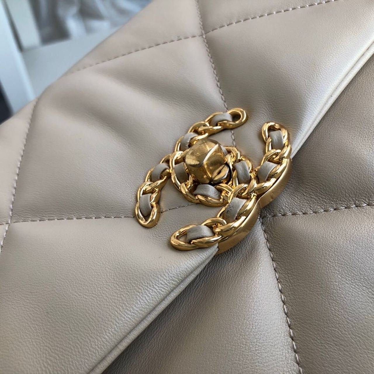 Chanel 19 Flap Bag 26cm Goatskin Leather Fall/Winter Act 1 Collection, Beige