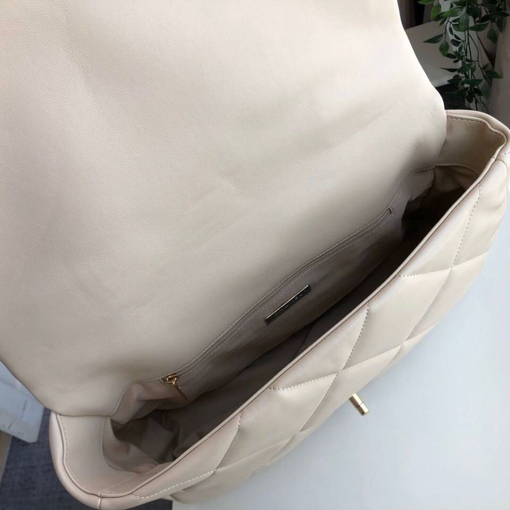Chanel 19 Flap Bag 36cm Goatskin Leather Fall/Winter Act 1 Collection, Beige