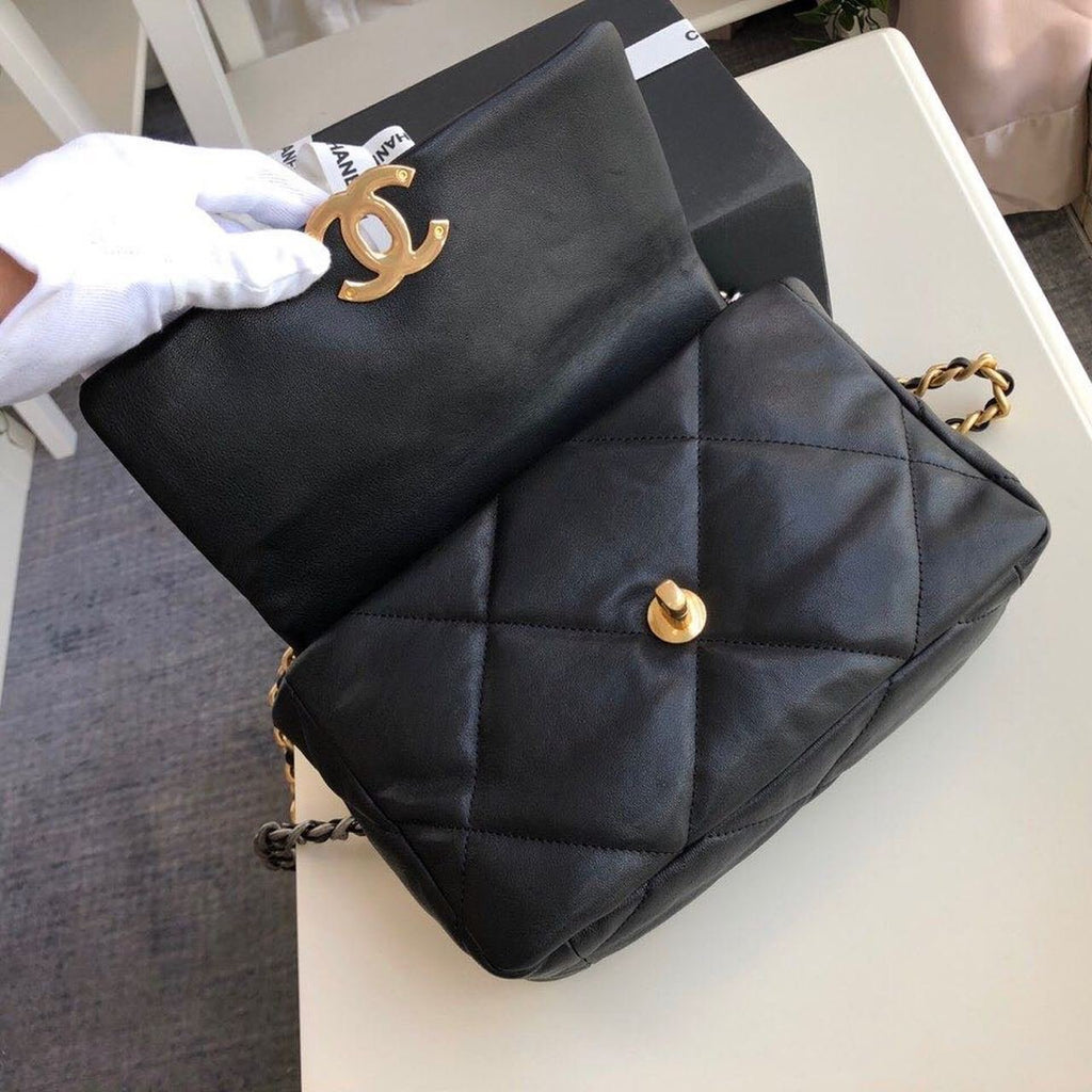 Chanel 19 Flap Bag 26cm Goatskin Leather Fall/Winter Act 1 Collection, Black