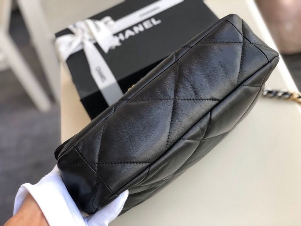 Chanel 19 Flap Bag 30cm Goatskin Leather Fall/Winter Act 1 Collection, Black