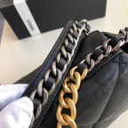 Chanel 19 Flap Bag 30cm Goatskin Leather Fall/Winter Act 1 Collection, Black