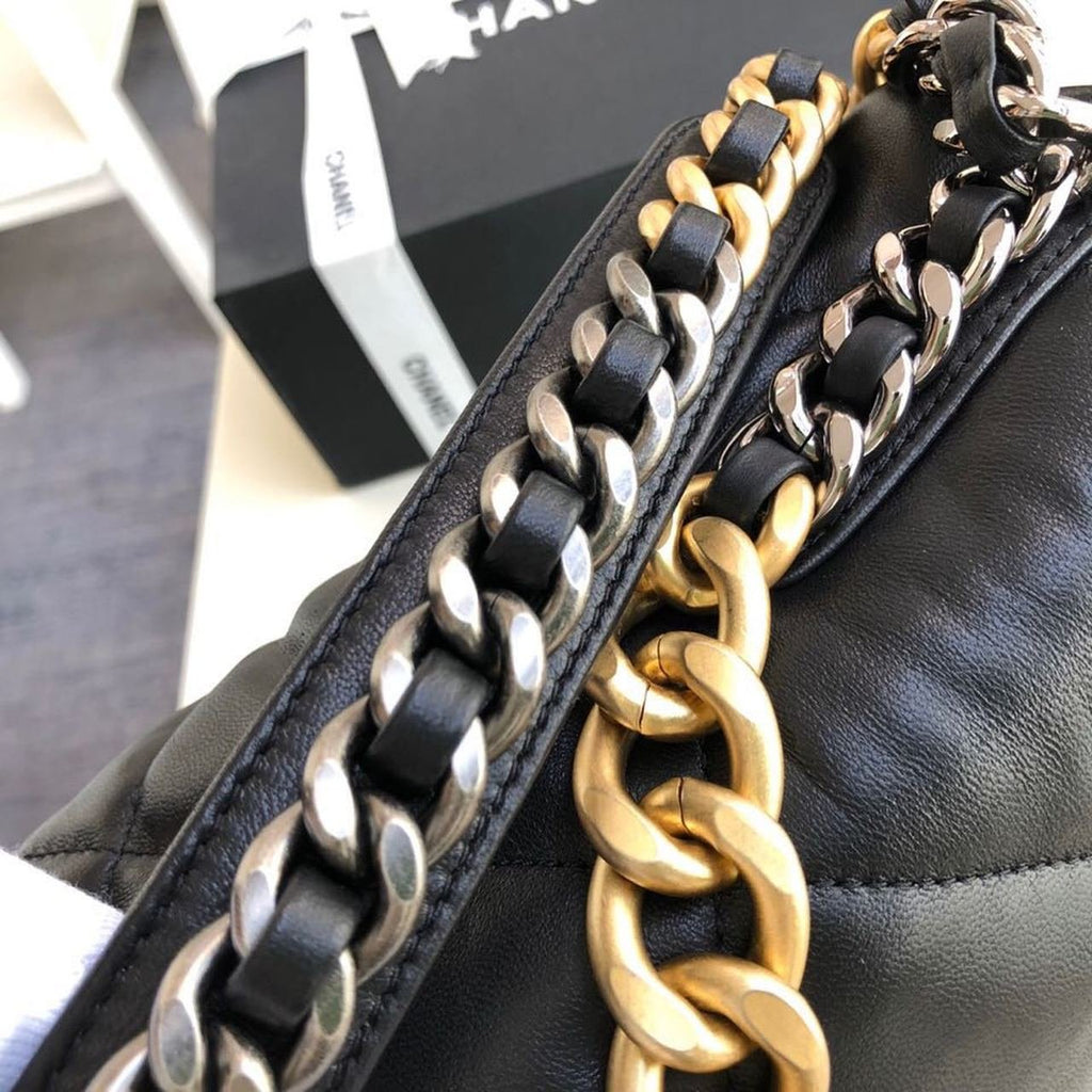 Chanel 19 Flap Bag 36cm Goatskin Leather Fall/Winter Act 1 Collection, Black