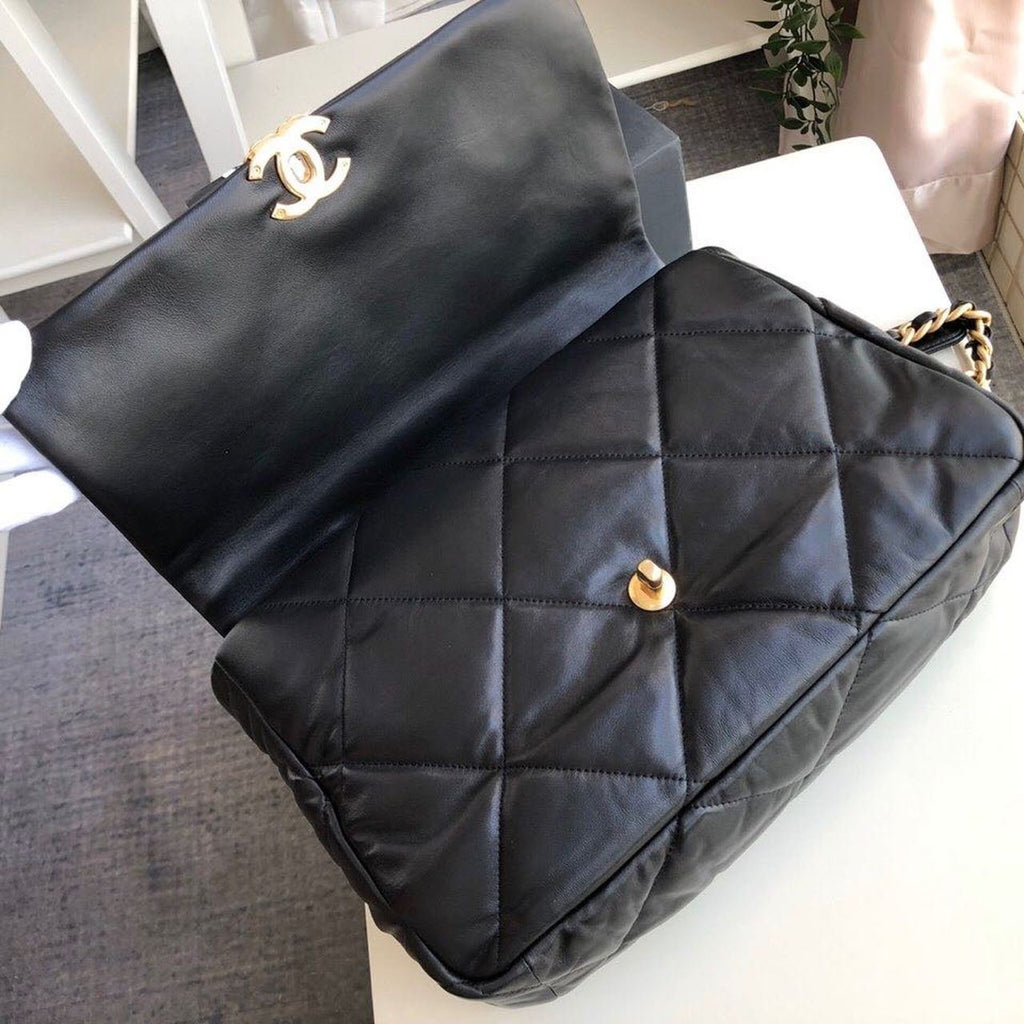 Chanel 19 Flap Bag 36cm Goatskin Leather Fall/Winter Act 1 Collection, Black