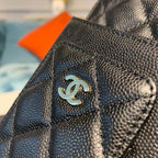 Chanel Mobile Phone Pouch Holder Shoulder Bag 12cm Caviar Leather Gold Hardware Fall/Winter Act 1 Collection, Black
