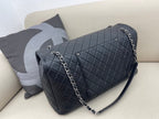 Chanel CoCo Luggage Silver Toned Hardware 46cm Black
