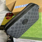 Gucci Shoulder Bag With Interlocking G Black GG Supreme Canvas For Women 9.6in/24.5cm