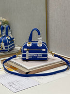 Christian Dior Mini Vibe Zip Bowling Bag 17cm Blue