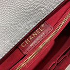 Chanel Coco Handle Quilted Bag 30cm Caviar Leather Gold Hardware Spring/Summer Act 1 Collection, Grey