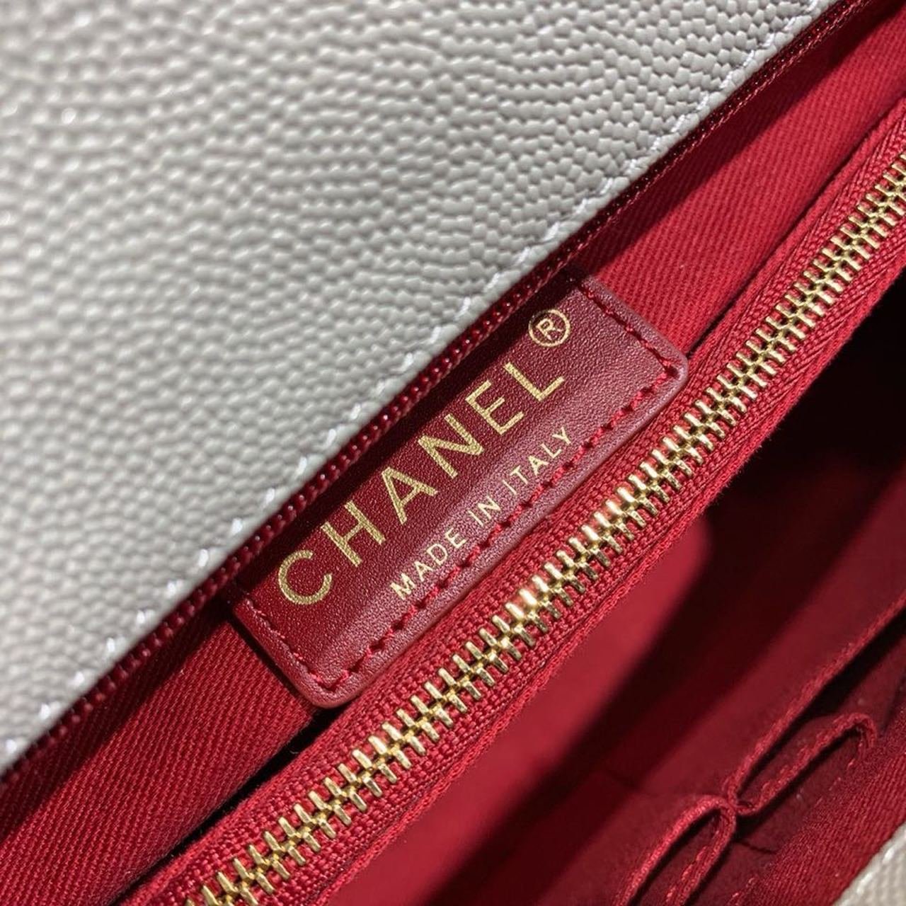 Chanel Coco Handle Quilted Bag 30cm Caviar Leather Gold Hardware Spring/Summer Act 1 Collection, Grey