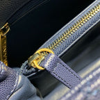 Chanel Coco Handle Quilted Lizard Handle Bag 30cm Caviar Leather Gold Hardware Spring/Summer Act 1 Collection, Blue