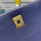 Chanel Coco Handle Quilted Lizard Handle Bag 30cm Caviar Leather Gold Hardware Spring/Summer Act 1 Collection, Blue