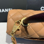 Chanel Coco Handle Quilted Lizard Handle Bag 28cm Caviar Leather Gold Hardware Spring/Summer Act 1 Collection Brown