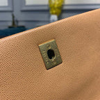 Chanel Coco Handle Quilted Lizard Handle Bag 28cm Caviar Leather Gold Hardware Spring/Summer Act 1 Collection Brown
