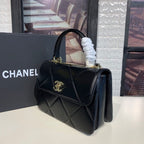 Chanel Trendy CC Quilted Bag 30cm Lambskin Leather Gold Hardware Spring/Summer Act 1 Collection , Black