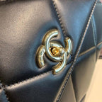 Chanel Trendy CC Quilted Bag 30cm Lambskin Leather Gold Hardware Spring/Summer Act 1 Collection , Black
