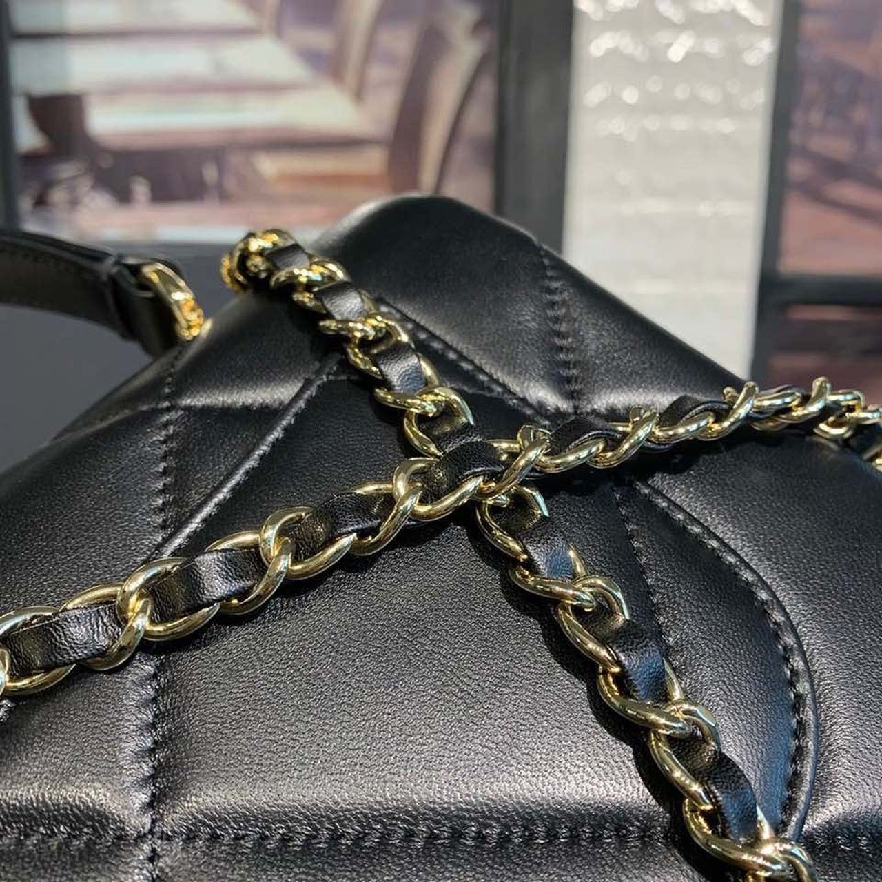 Chanel Trendy CC Quilted Bag 30cm Lambskin Leather Gold Hardware Spring/Summer Act 1 Collection , Black