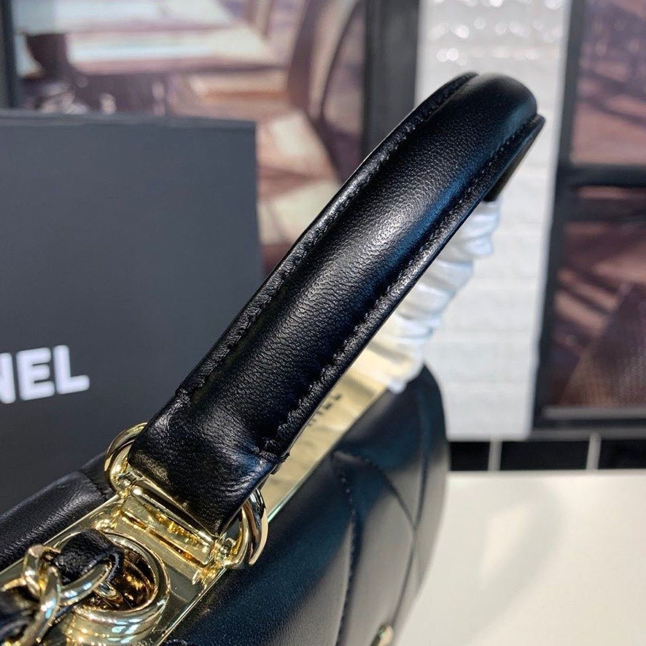 Chanel Trendy CC Quilted Bag 30cm Lambskin Leather Gold Hardware Spring/Summer Act 1 Collection , Black