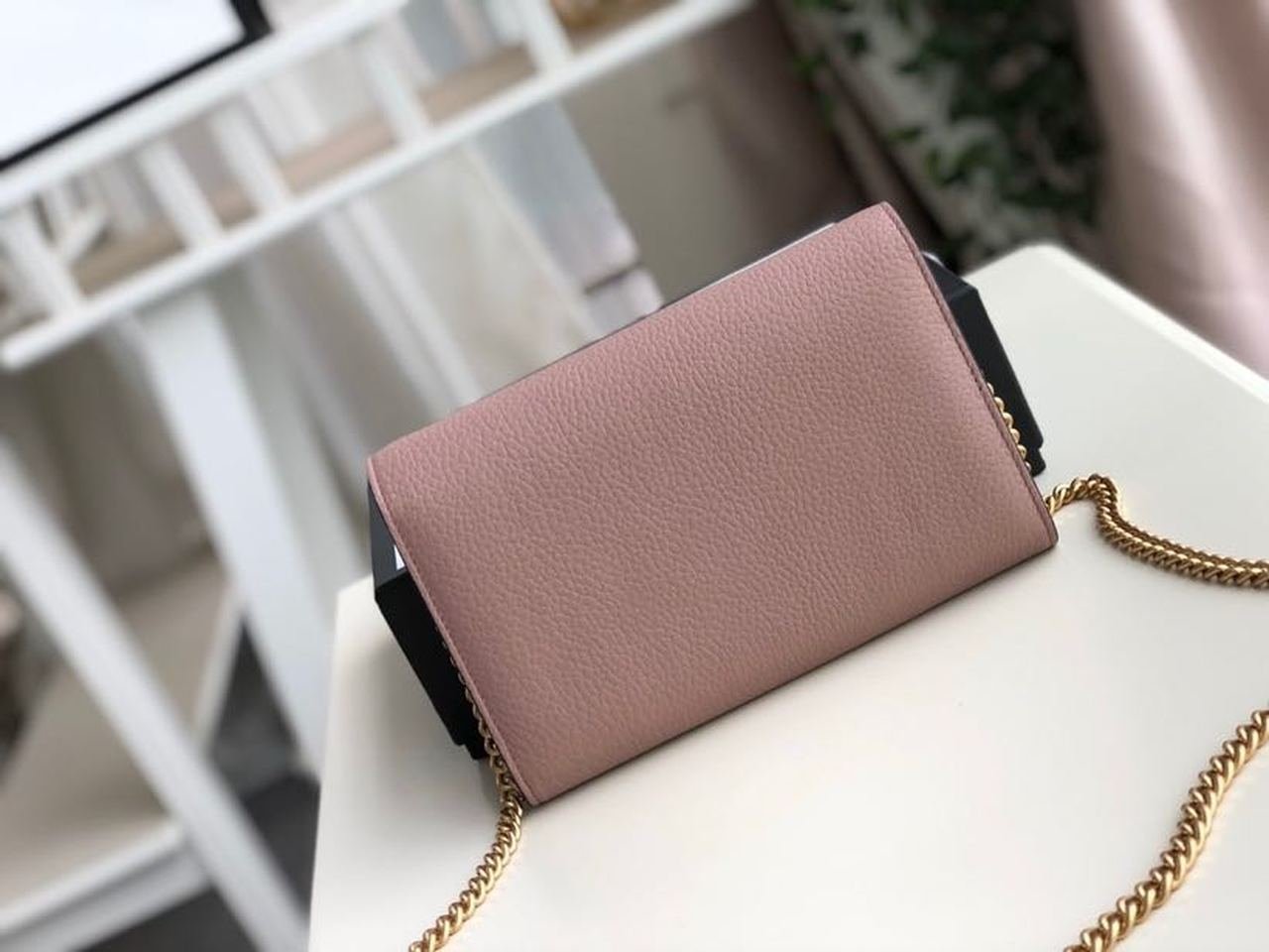 Gucci GG Marmont Mini Chain Bag Pink For Women 7.9in/20cm