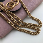 Gucci GG Marmont Mini Chain Bag Pink For Women 7.9in/20cm